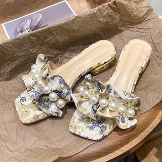 Women's inlaid pearl fashion sandals Beach women's shoes