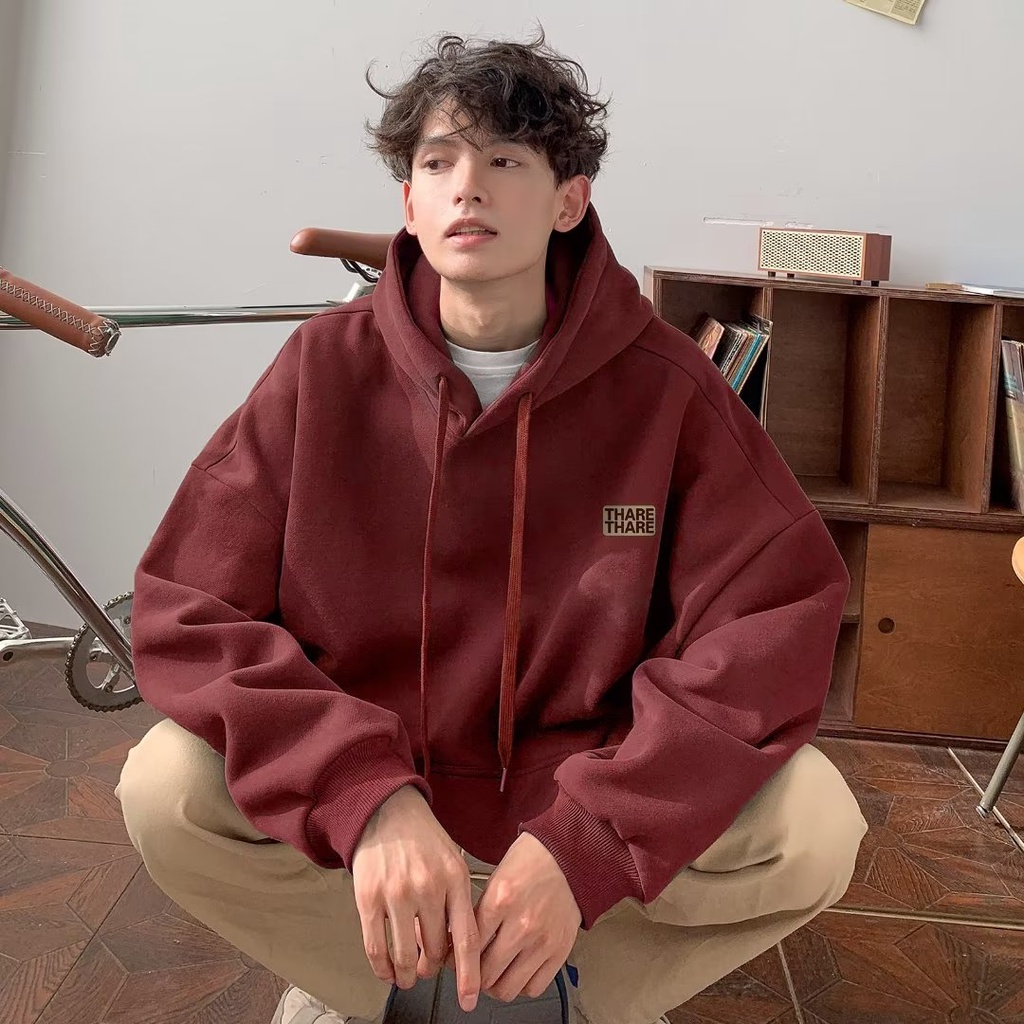 Áo hoodie cotton Nhung Dày Tay Dài In Chữ Màu Tím Phong Cách Mỹ Thời Trang Cho Cặp Đôi M-5XL