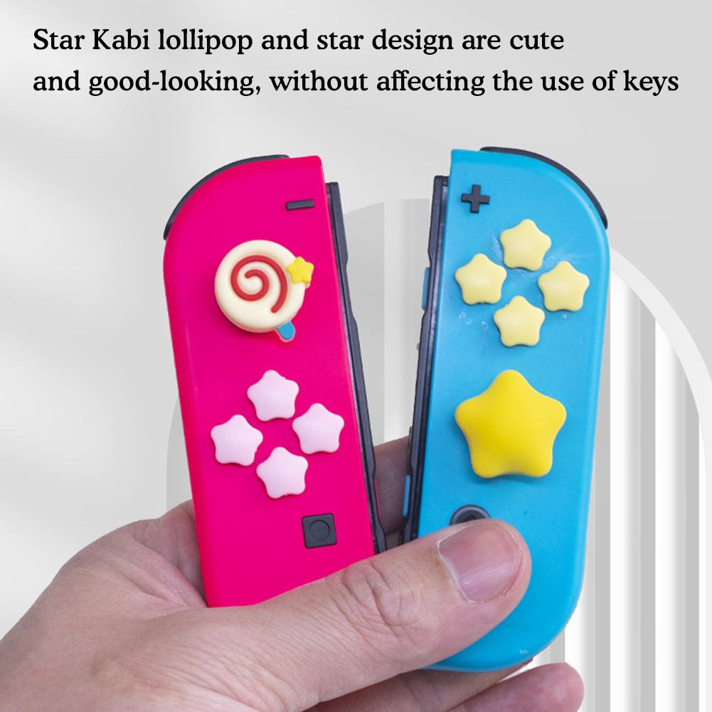 Set 4 / 10 Miếng Dán Nút Bấm Hình Ngôi Sao kirby Dễ Thương Trang Trí Nút Bấm Nút Bấm Tay Cầm nintendo switch & switch oled / lite joycon diy