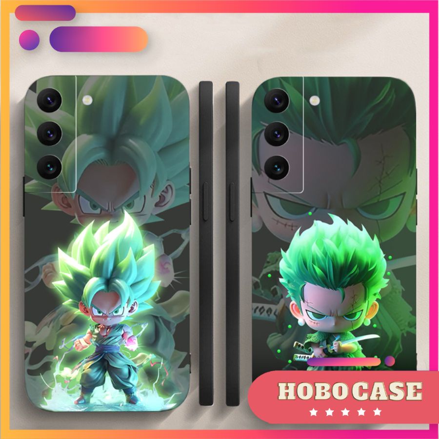 Ốp lưng Samsung Galaxy S21, S21 Plus, S21 FE, S22, S22 Plus cạnh viền vuông, có bảo vệ camera in hình ONE PIECE, GOKU