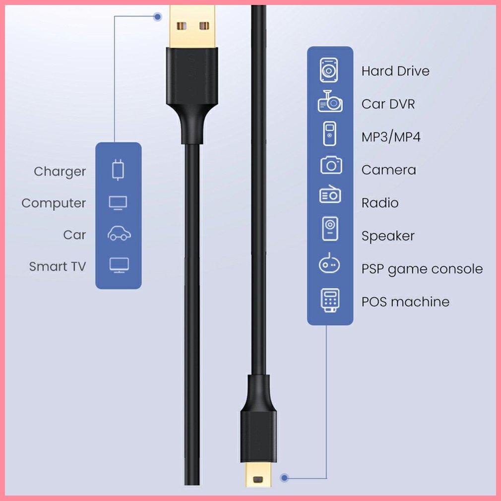 1.5M Data Cables Mini USB To USB T-port Four Cores Fine Workmanship Cable