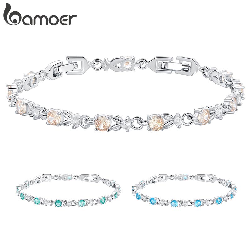 BAMOER Vòng Tay Thời Trang Đính Đá Zircon Cho Nữ