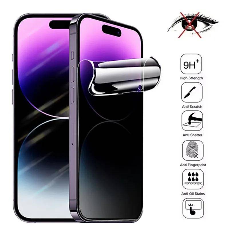 1-3 Chiếc Chống Gián Điệp Hydrogel Cho iPhone 15 14 13 12 11 Pro Max 13 12 Mini XR X Bảo Vệ Màn Hình
