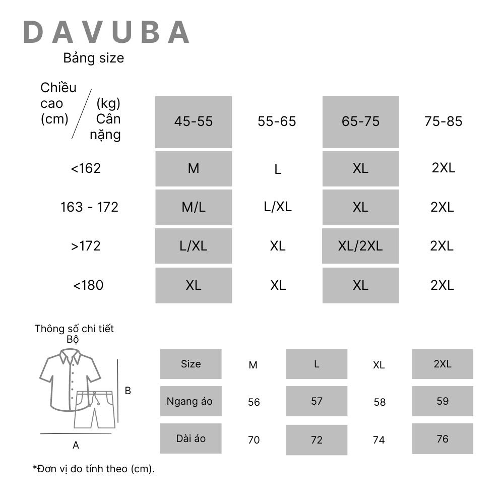 Bộ quần áo Denim DAVUBA monogram cộc tay vải wash thời trang nam nữ SM038