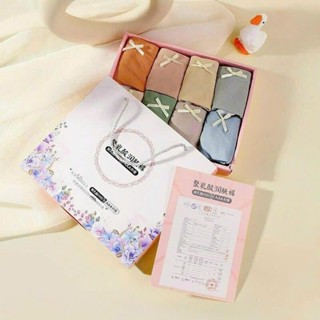 Quần lót nữ set 8 chiếc kháng khuẩn xuất Nhật hàng cao cấp free size full hộp xịn phối nơ cực đẹp bán chạy giá rẽ