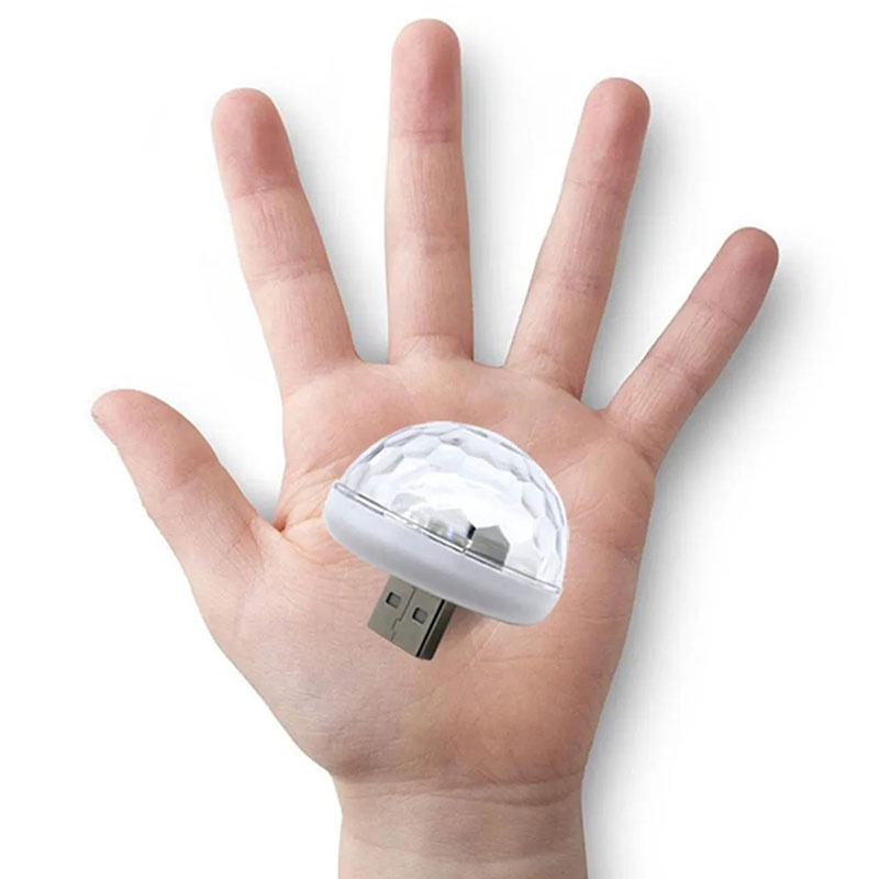 Đèn LED Mini cảm ứng nháy theo nhạc Đèn Led vũ trường xoay 7 màu đầu cắm USB - YKD