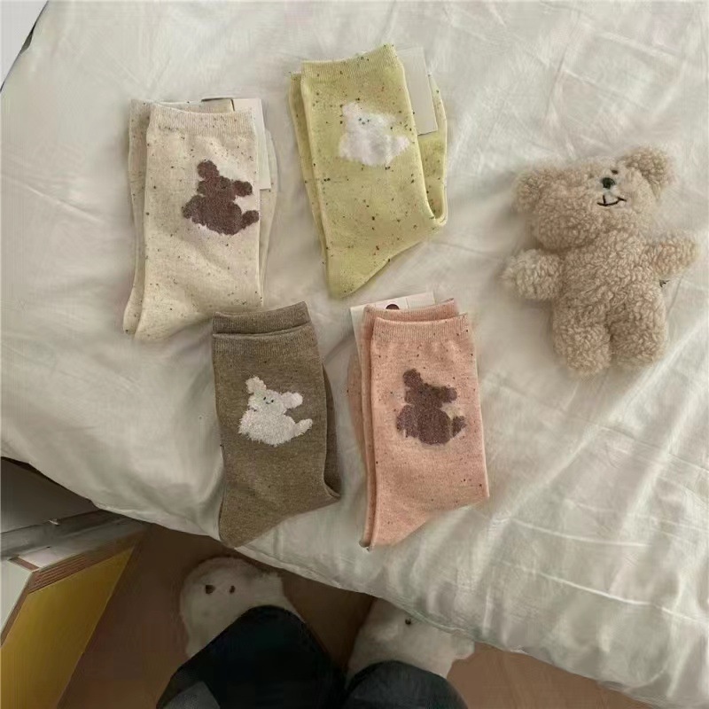 Vớ Thoáng Khí Họa Tiết Hoạt Hình Đám Mây / Cún Dễ Thương Thời Trang Mùa Thu Cho Nữ