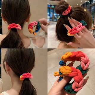 Haimeikang Mới Dây Buộc Tóc Đuôi Ngựa Bằng Vải Dệt Co Giãn Màu Kẹo Ngọt Dành Cho Bạn Gái