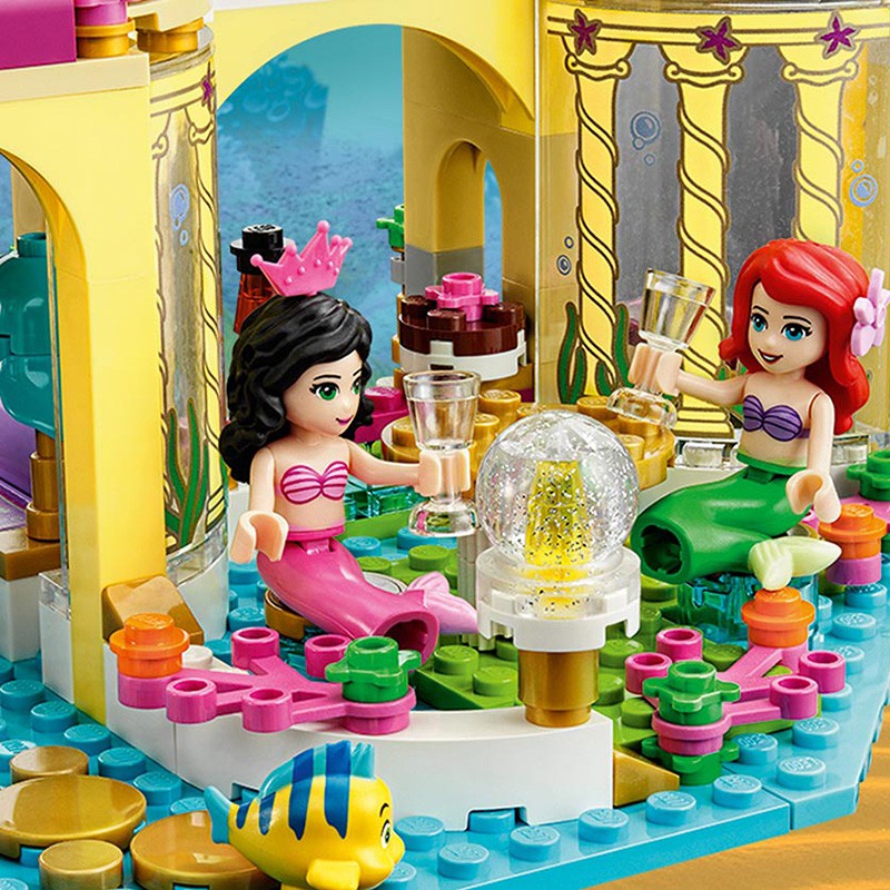 Lego Bạn Bè Tương Thích Công Chúa Frozen Elsa Lâu Đài Nàng Tiên Cá Ariel Xây Dựng Mô Hình Khối Cô Gái Đồ Chơi Trẻ