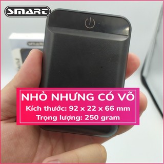 Sạc dự phòng mini 10000mah smart powerbank, 2 cổng sạc 2a/5v | công nghệ asic thông minh