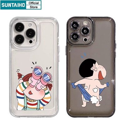 Suntaiho ốp lưng iphone Cặp đôi Ốp Điện Thoại tpu Mềm Chống Sốc In Hình Cậu Bé peep hài hước Cho iphone 15 14 12 13 11 pro max ip 7 8 plus x xs xr xsmax