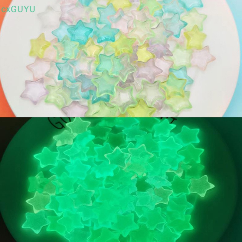 Set 10 Mô Hình Ngôi Sao Dạ Quang mini Bằng Nhựa resin Trang Trí Tiểu Cảnh