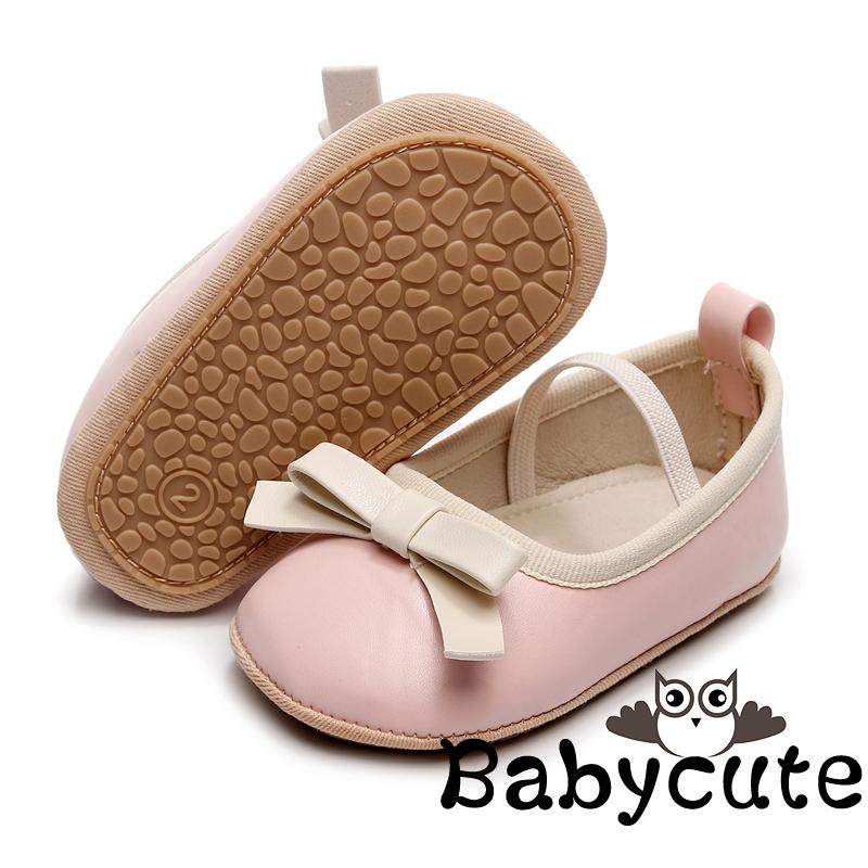 Giày Da pu Đế Phẳng Thắt Nơ Dành Cho Bé Gái Tập Đi Trong Tiệc Tùng Lễ Hội