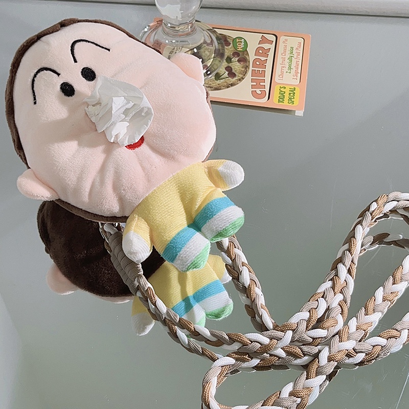 Ere1 boochan Túi Đựng Khăn Giấy Thắt Dây Đeo Chéo Kiểu Hoạt Hình Nhồi Bông Đáng Yêu Cho Điện Thoại