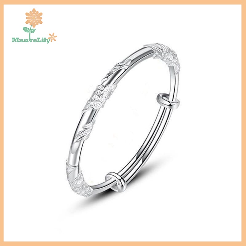 1 Vòng Tay Bạc Dạng Mở Hình Hoa Thời Trang Cho Nữ