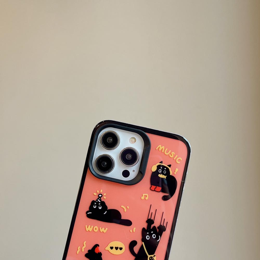 Ốp Điện Thoại Cứng Họa Tiết Chú Mèo Ngộ Nghĩnh Cho iphone 11 12 12pro 12promax 13 13pro 13promax 14 14pro 14promax 15 15pro 15promax