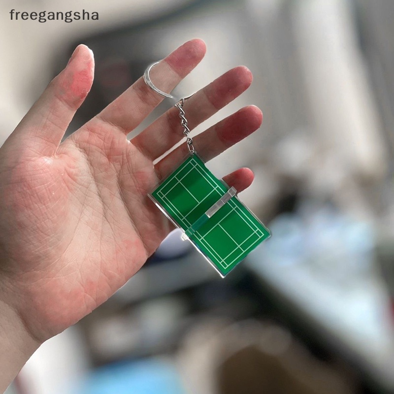 Móc Khóa acrylic Ba Chiều Mặt Hình Cầu Lông / Bàn tennis mini fdh