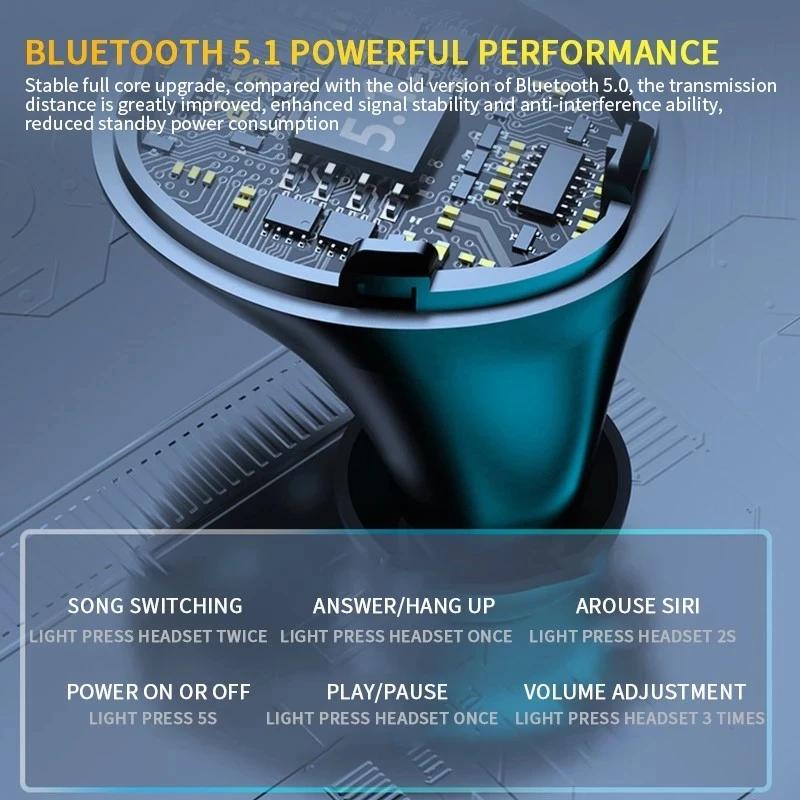 Tai nghe không dây 5.1 m18 tws cvc8.0 9d hifi bass Chống Nước Kiểu Dáng Thể Thao