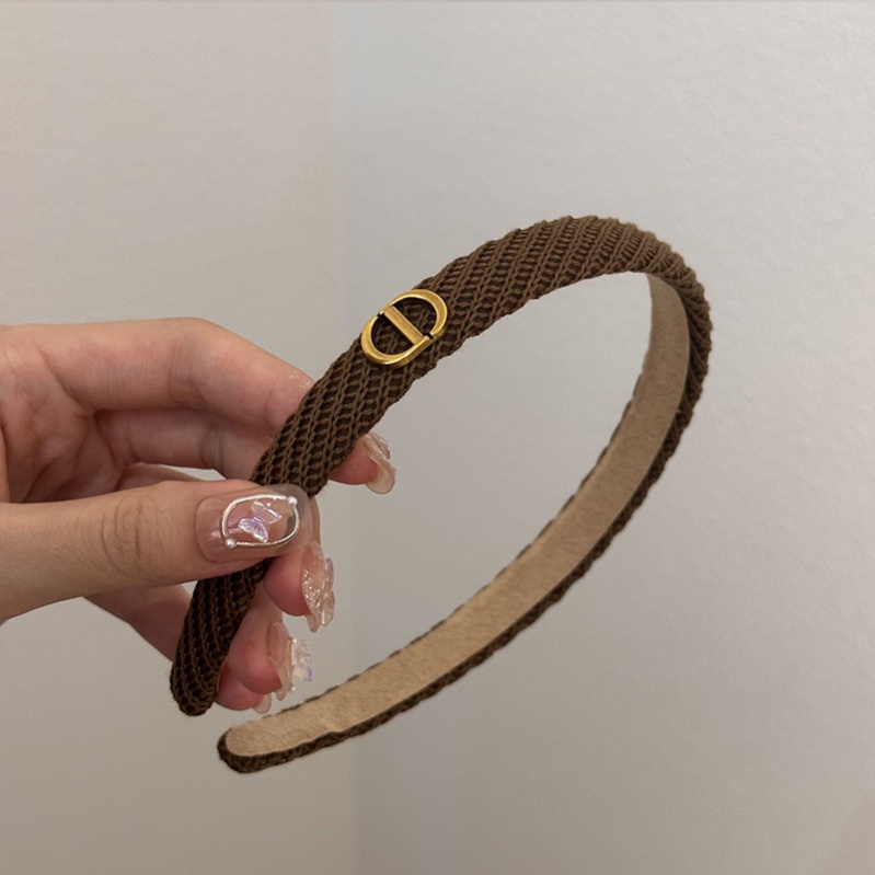 Băng Đô Cài Tóc Vải Lanh Màu Trắng Đen Thời Trang Đơn Giản