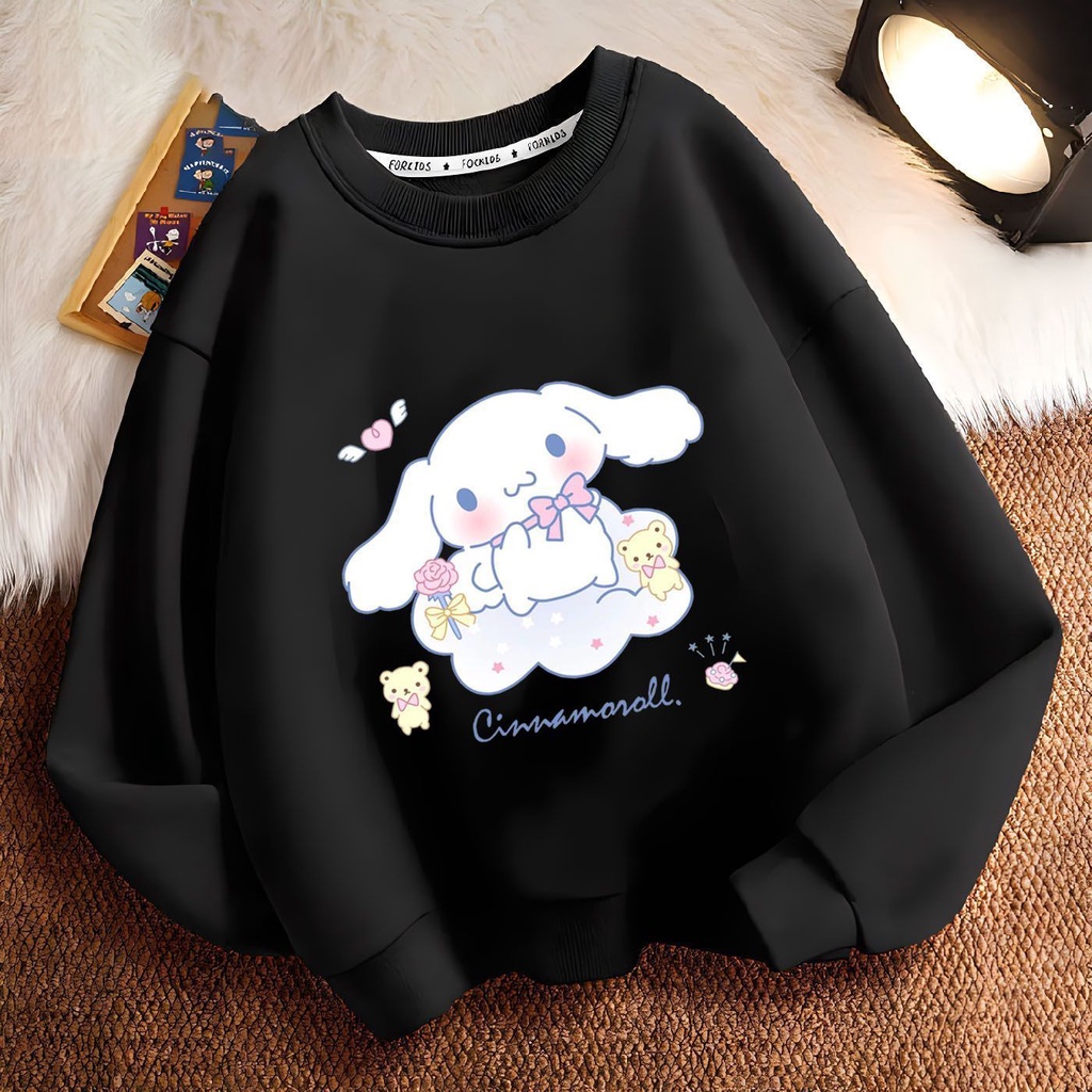 Áo Sweater Cổ Tròn Tay Dài In Hoạt Hình cinnamoroll Dễ Thương Thời Trang Mùa Thu Cho Bé Gái