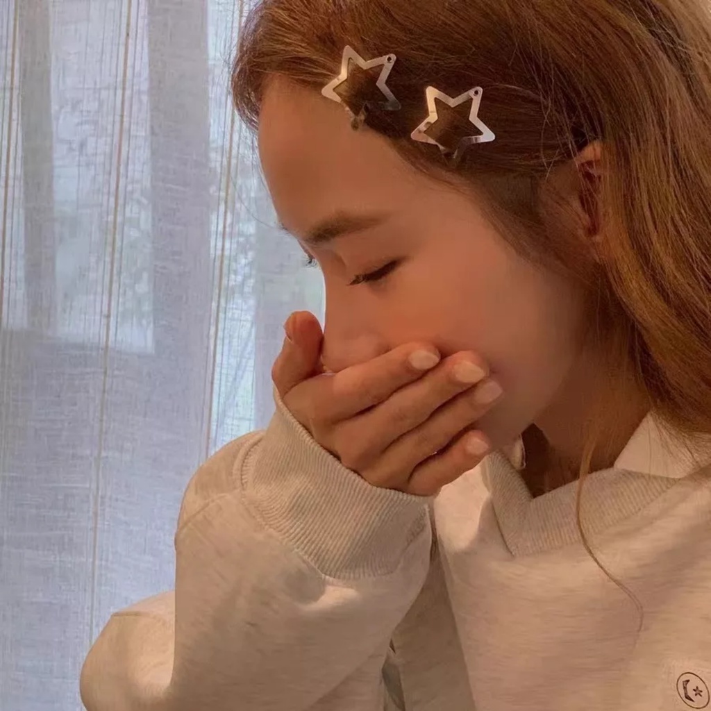 PVN59701 Tóc Ngôi Sao Năm Cánh Bằng Kim Loại Màu Bạc Mát Mẻ Dễ Phối Đồ Dành Cho Bạn Gái