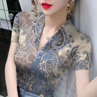 Áo Sơ Mi Lụa Cổ Tim Thời Trang Xuân Hè Dành Cho Nữ