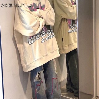  SOERVIMY Áo Khoác hoodie áo khoác nữ zip hoodie casual High-quality Popular Phong cách WWY23A0956 41Z231013 