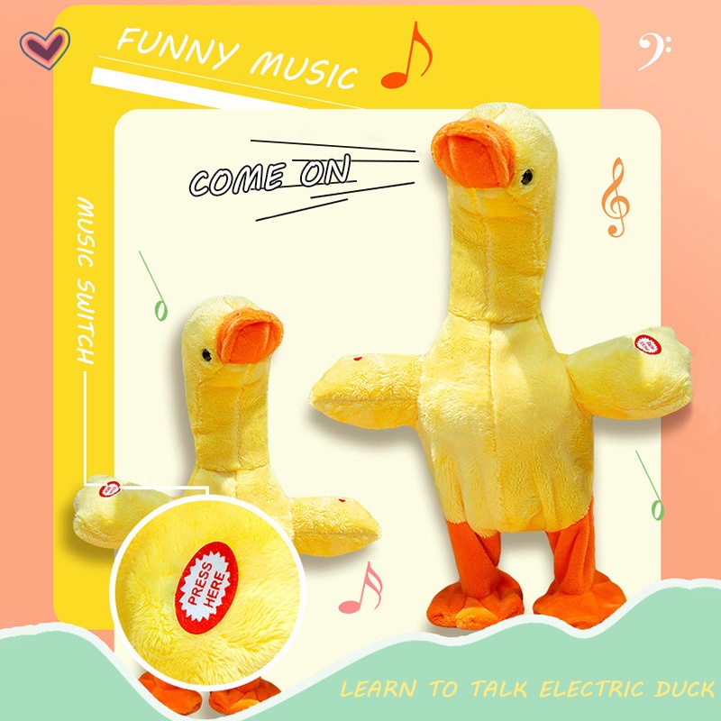 Vịt Nhồi Bông Pin Có Nhạc Vui Nhộn Cho Bé