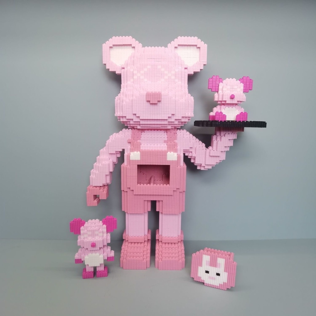 Xả kho Đồ Chơi Lắp Ráp Mô Hình Gấu Bear Brick Cỡ Lớn 35cm, 55cm, Bear Brick Jinx,Ô chữ,Bê Khay tặng thêm xe