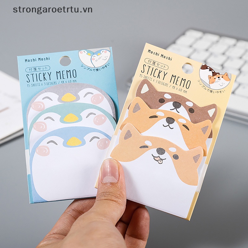 Set 45 Tờ Giấy Dán Ghi Chú Họa Tiết Động Vật Hoạt Hình Dễ Thương Dày Dặn Sáng Tạo