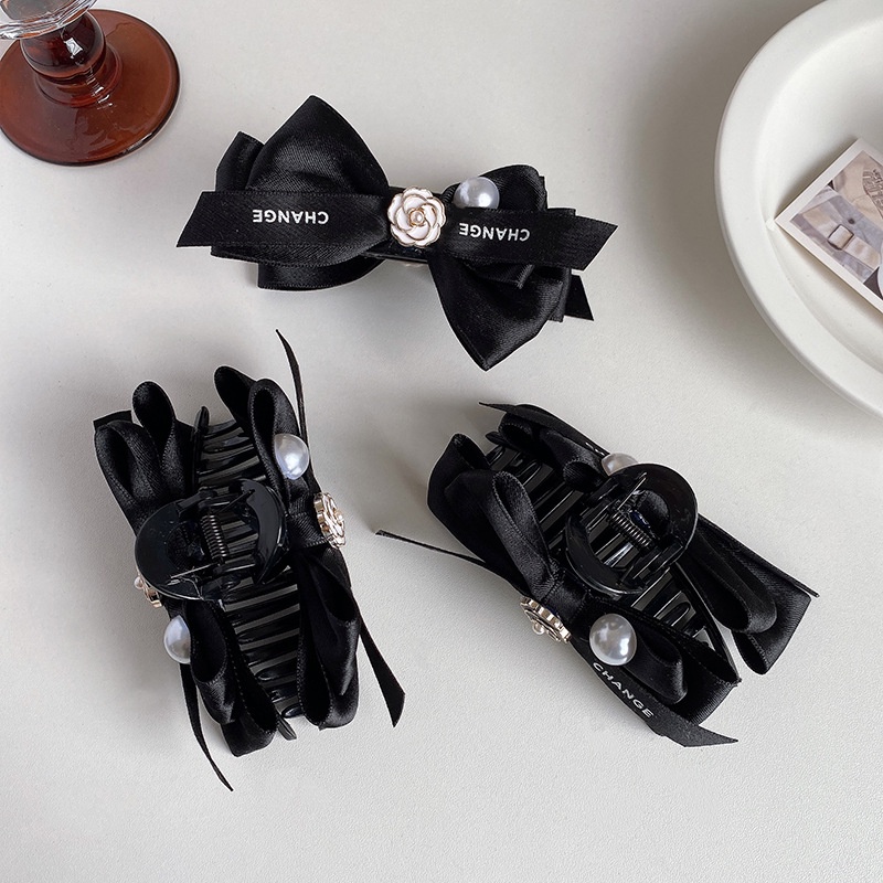 Kẹp Tóc Hình Nơ Đính Ngọc Trai Nhân Tạo Thời Trang 2023