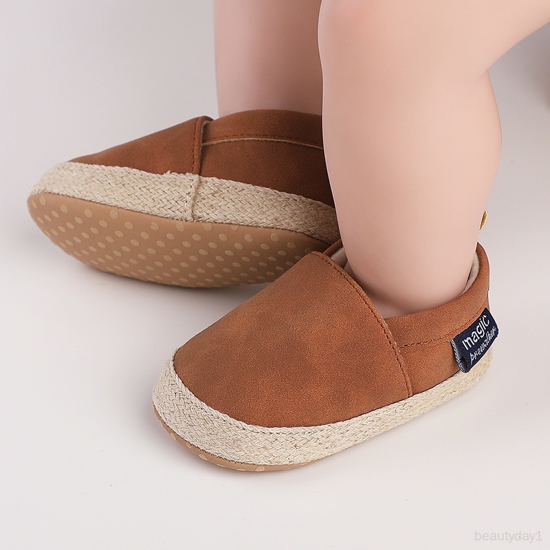 Giày Đế Mềm Chống Trượt Màu Trơn Đơn Giản Phong Cách retro Cho Bé