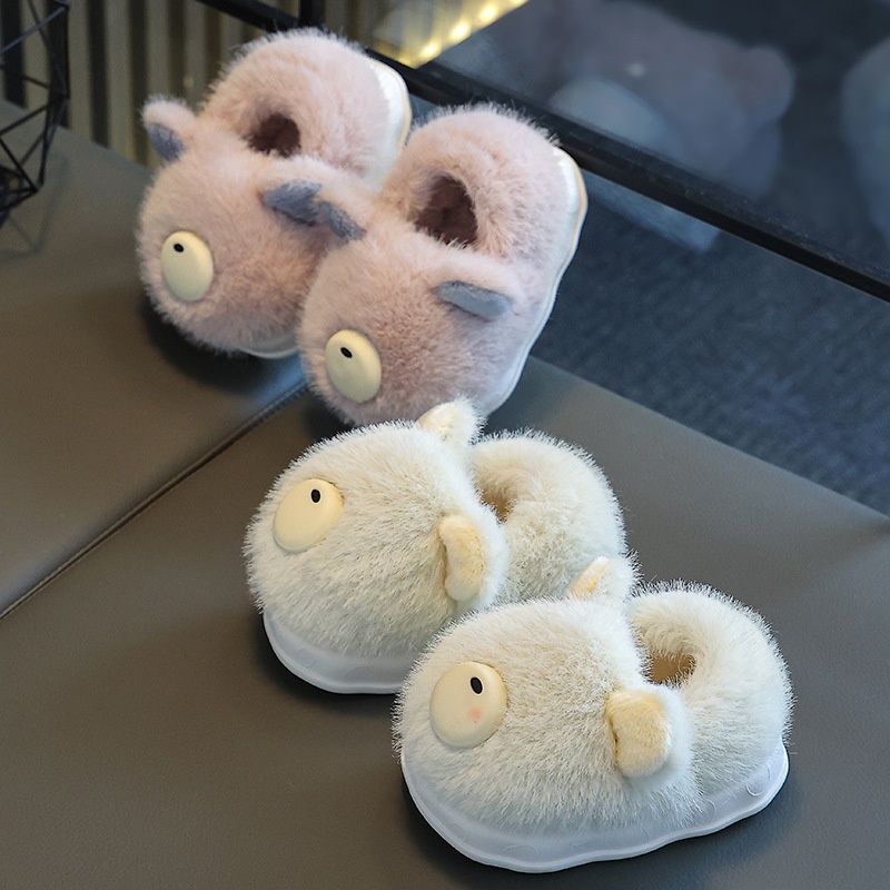 Dép cotton Chống Trượt Giữ Ấm Mùa Đông In Họa Tiết Hoạt Hình Dễ Thương Cho Bé Trai Và Gái