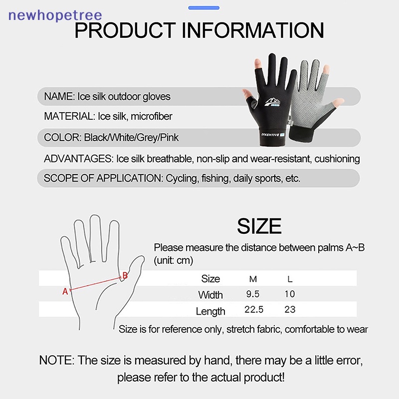 Ntvn Găng Tay Lụa Lạnh Thoáng Khí Chống Nắng Chống Trượt Nhanh Khô Cho Nam Và Nữ Vào Mùa Hè Đi Xe Đạp Ngoài Trời