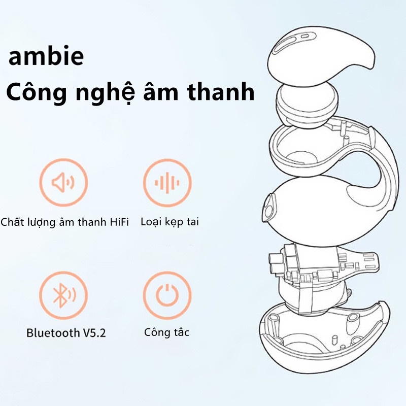 Tai nghe Bluetooth không dây Ambie Phong cách thể thao Dẫn truyền xương