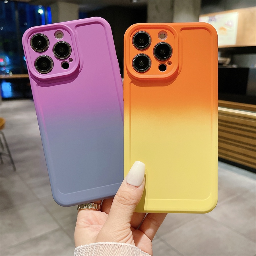 Ôp Điện Thoại Silicon Dẻo Màu gradient Kèm Khung Bảo Vệ camera Cho xiaomi redmi note 12 pro + plus 4g 11 12s 11s 10s 9s 9 10 pro 5g Ốp