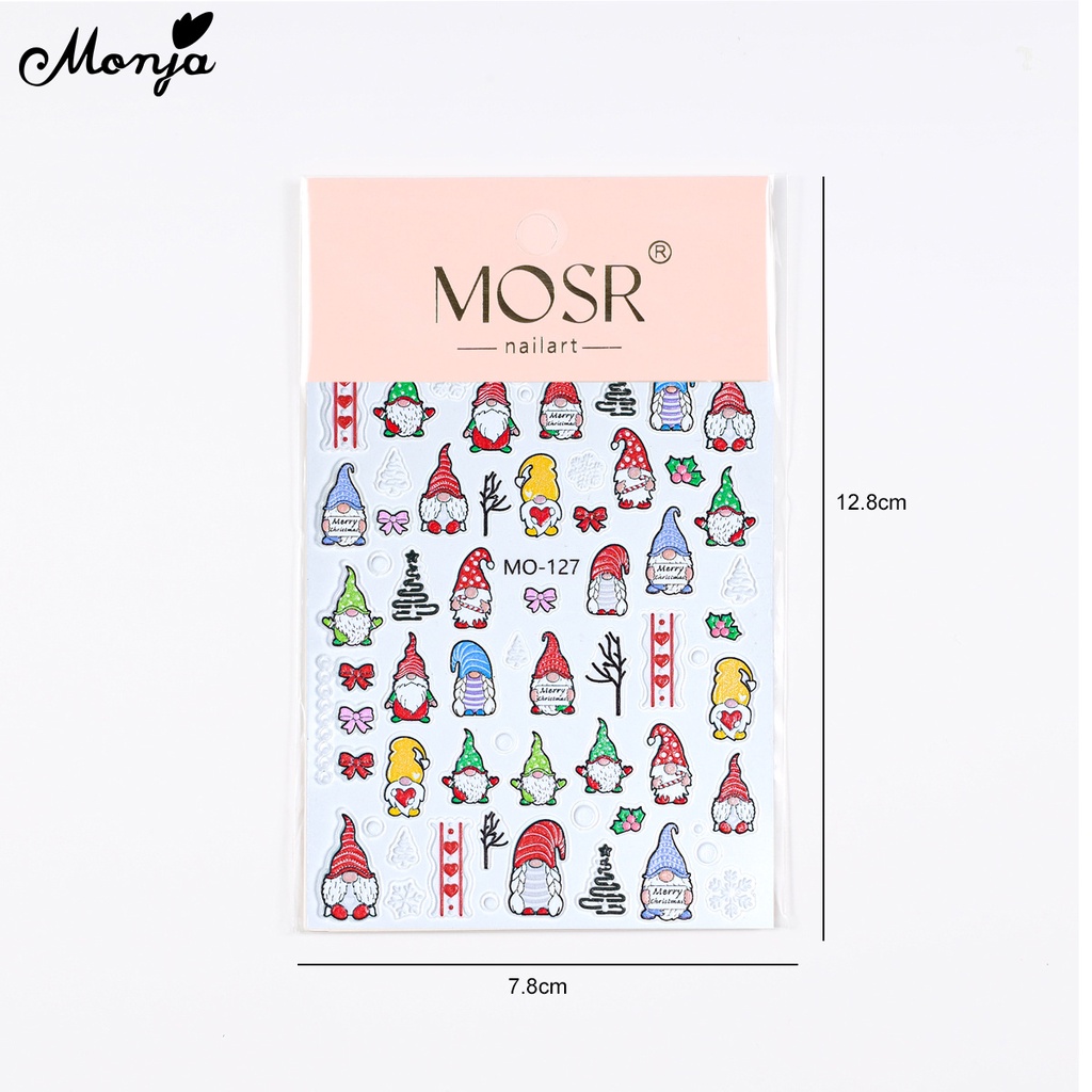 Miếng Dán Móng Tay 3d Hình Ông Già Noel Dễ Thương