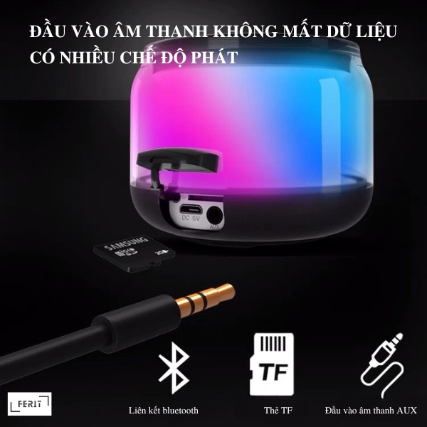 Loa bluetooth âm thanh siêu trầm - Loa không dây mini nhiều màu sắc