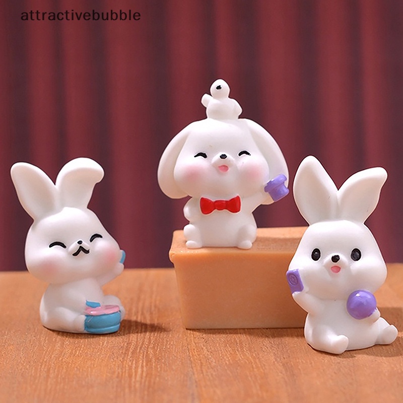 Atvn 1 Tượng Thỏ mini Dễ Thương Trang Trí Tiểu Cảnh Nhà Búp Bê