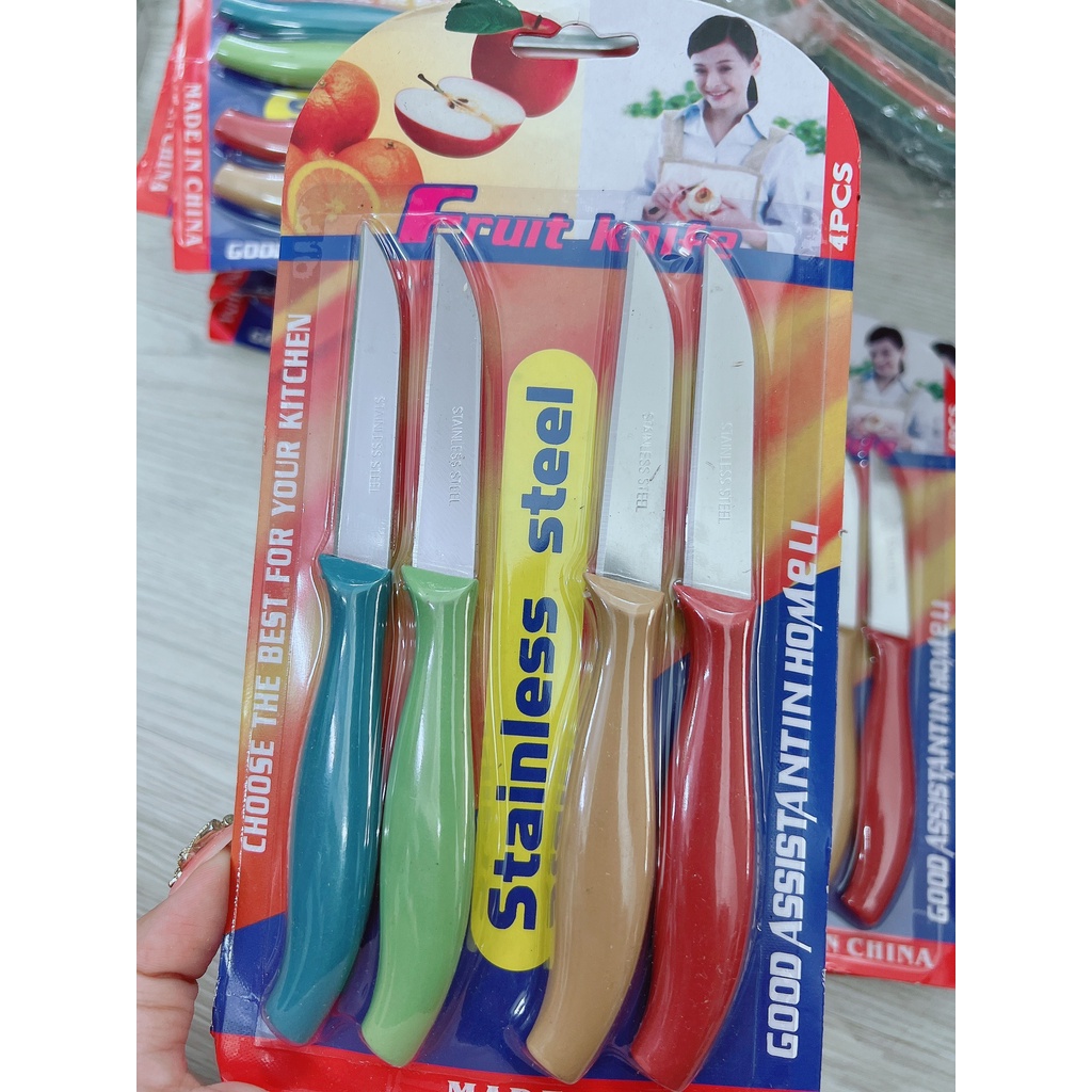 Vỉ 4 dao cắt gọt trái cây siêu bén