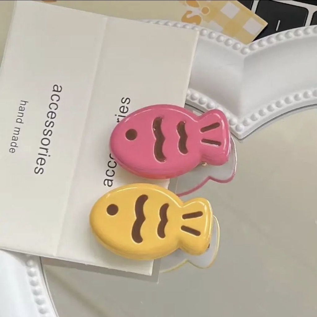 Dễ Thương Kẹp Tóc Dày Dặn Màu Kẹo Họa Tiết Hoạt Hình Phong Cách Nhật Hàn Xinh Xắn
