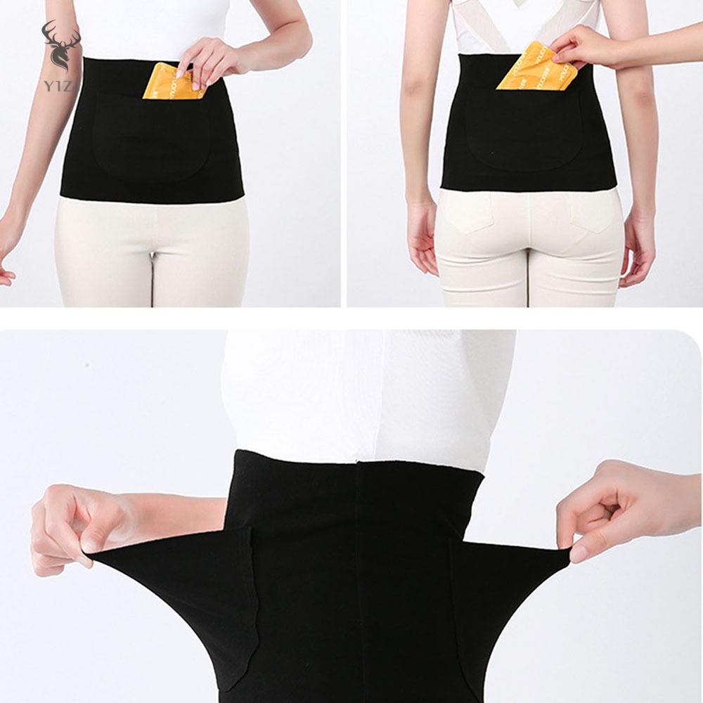 Đai Thắt Lưng Thể Thao Giữ Ấm Có Túi Cho wonen womb Dải Rộng Sử Dụng Khi Mua Sắm