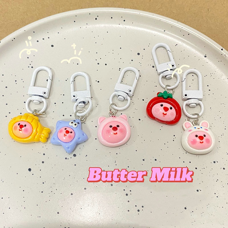 Móc Khóa Hình Vòng Lặp Nhỏ Màu Hồng Dễ Thương Dùng Làm Quà Tặng Cho Bạn Gái / Balo