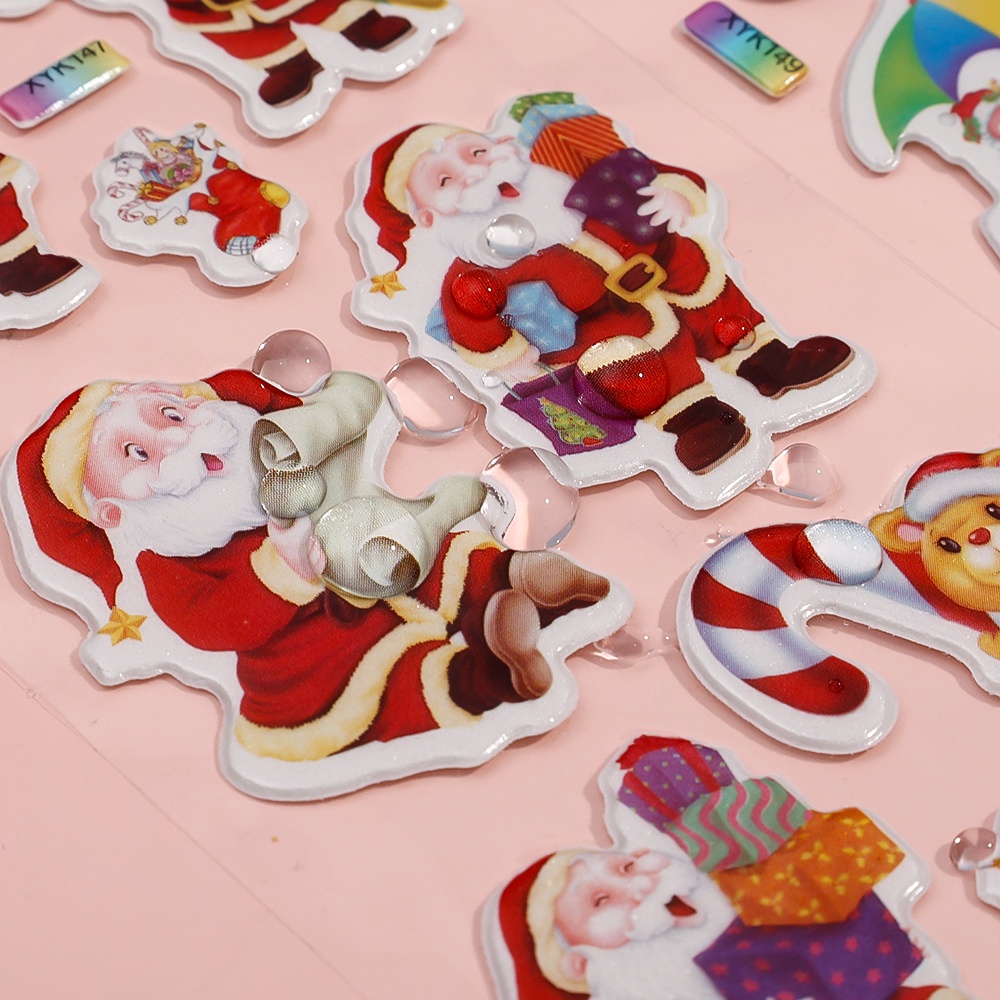 Đề Can 3d Hình Ông Già Noel Hoạt Hình Dùng Để Trang Trí diy