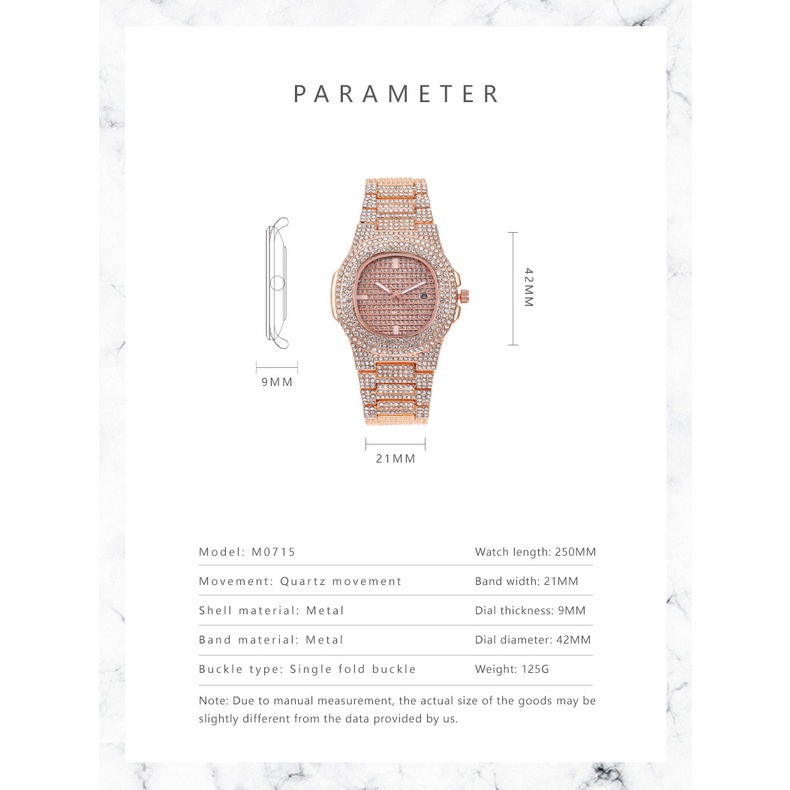 Đồng Hồ Đeo Tay Thời Trang Đính Đá Thanh Lịch Cho Nữ