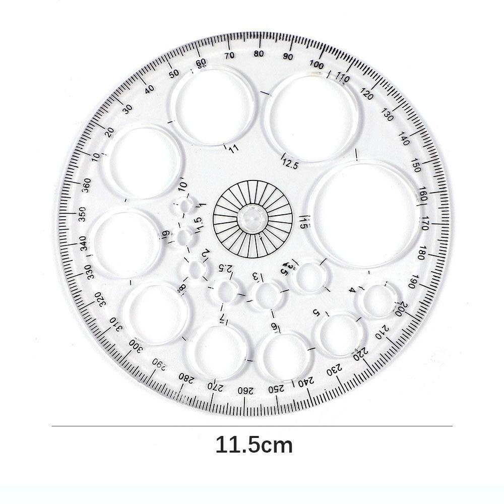 UUMIR Thước Nhựa Trong Suốt Hình Tròn Đa Năng Chuyên Dụng Cho Học Sinh