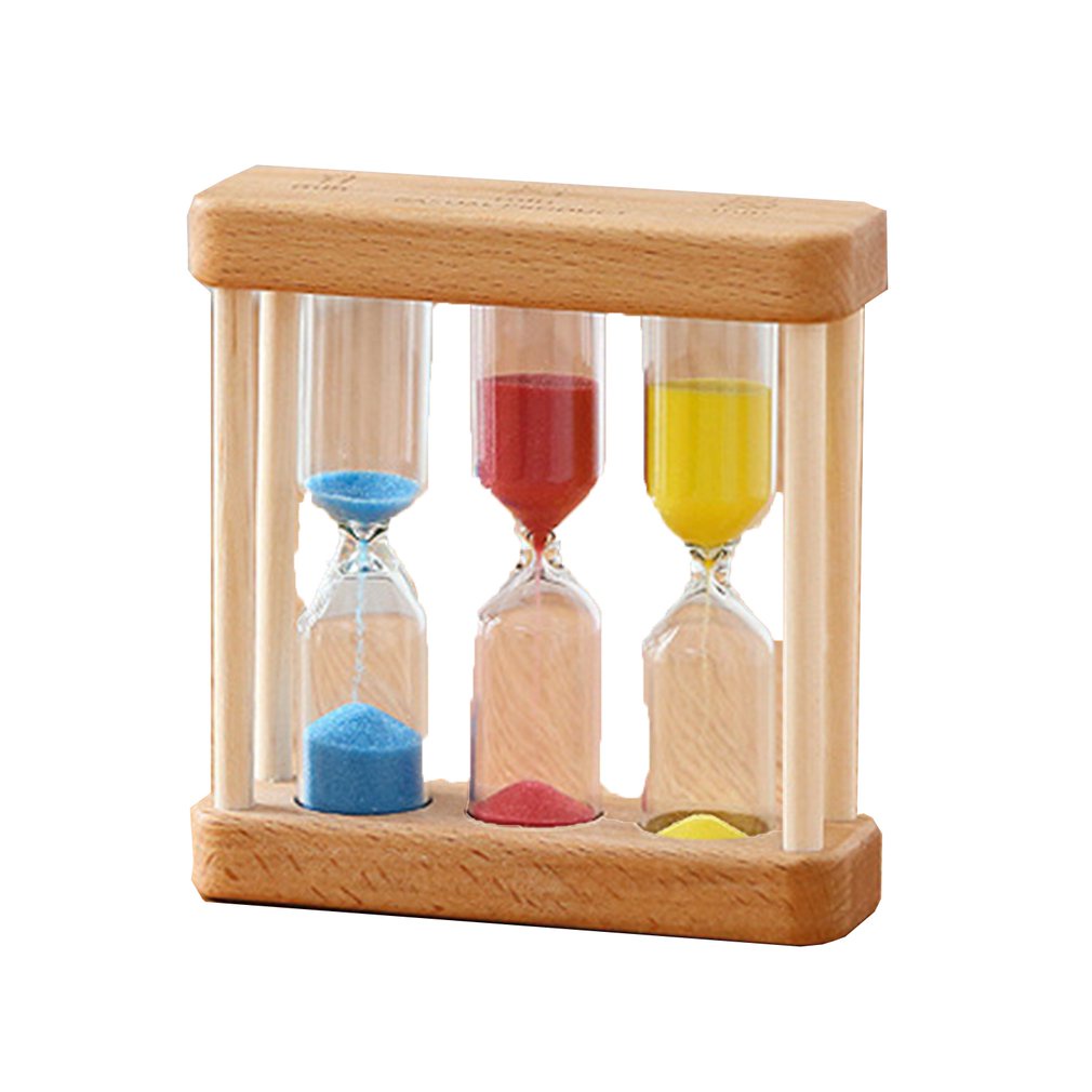 Đồng Hồ Cát Thủy Tinh 1 / 3 / 5 Phút Bằng Gỗ Mặt Cát Sáng Tạo Trang Trí Nhà Cửa