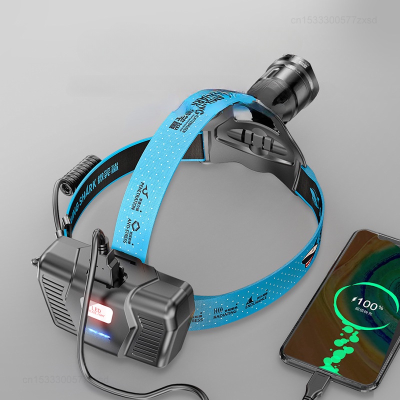 Đèn Đội Đầu Công Suất Cao Có Thể Sạc Lại Dùng Trong Xây Dựng / Leo Núi