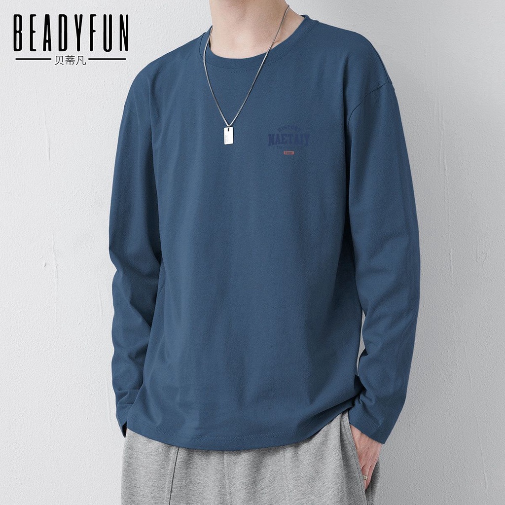 Áo Thun Tay Dài Cổ Tròn Dáng Rộng In Họa Tiết Thời Trang Xuân Thu Cho Nam