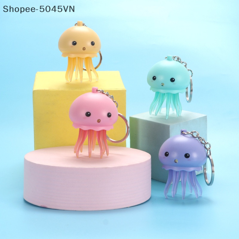 Móc Khóa Hình Bạch Tuộc Có Đèn led Nhiều Màu Sắc Dễ Thương Làm Quà Tặng Sinh Nhật Cho Bé